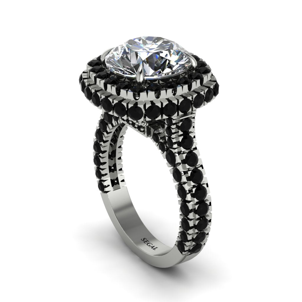 Diamond Pave Double Halo Engagement Ring - Eve No. 33