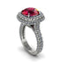 Ruby Pave Double Halo Engagement Ring - Eve No. 12