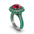Ruby Pave Double Halo Engagement Ring - Eve No. 27