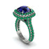 Sapphire Pave Double Halo Engagement Ring - Eve No. 30