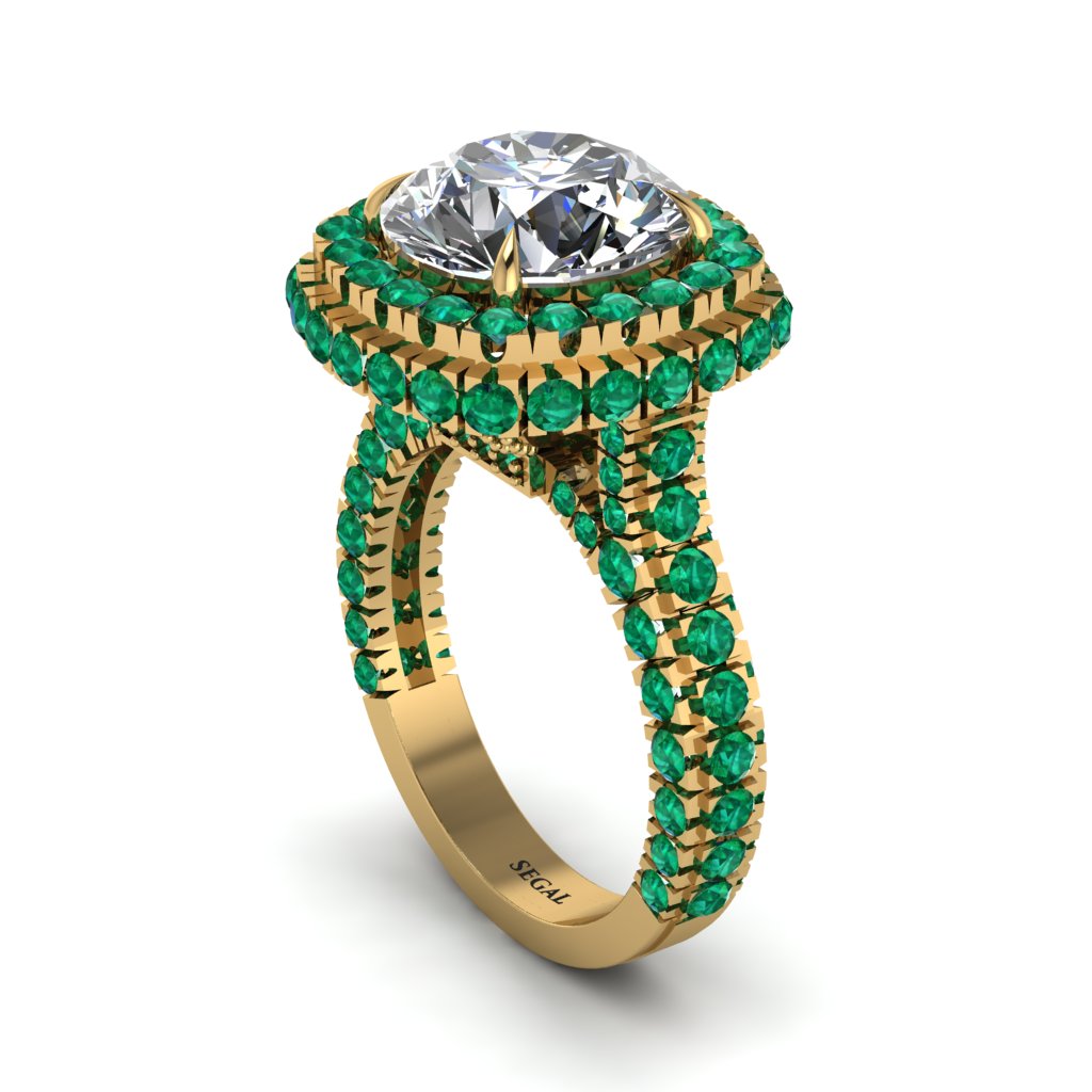 Diamond Pave Double Halo Engagement Ring - Eve No. 16