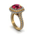 Ruby Pave Double Halo Engagement Ring - Eve No. 10