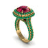 Ruby Pave Double Halo Engagement Ring - Eve No. 25