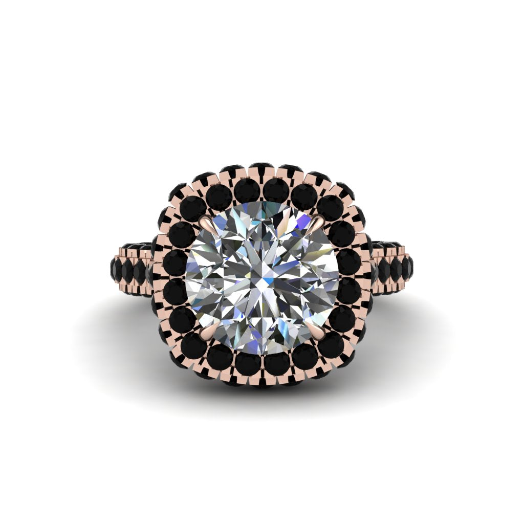 Diamond Pave Double Halo Engagement Ring - Eve No. 32