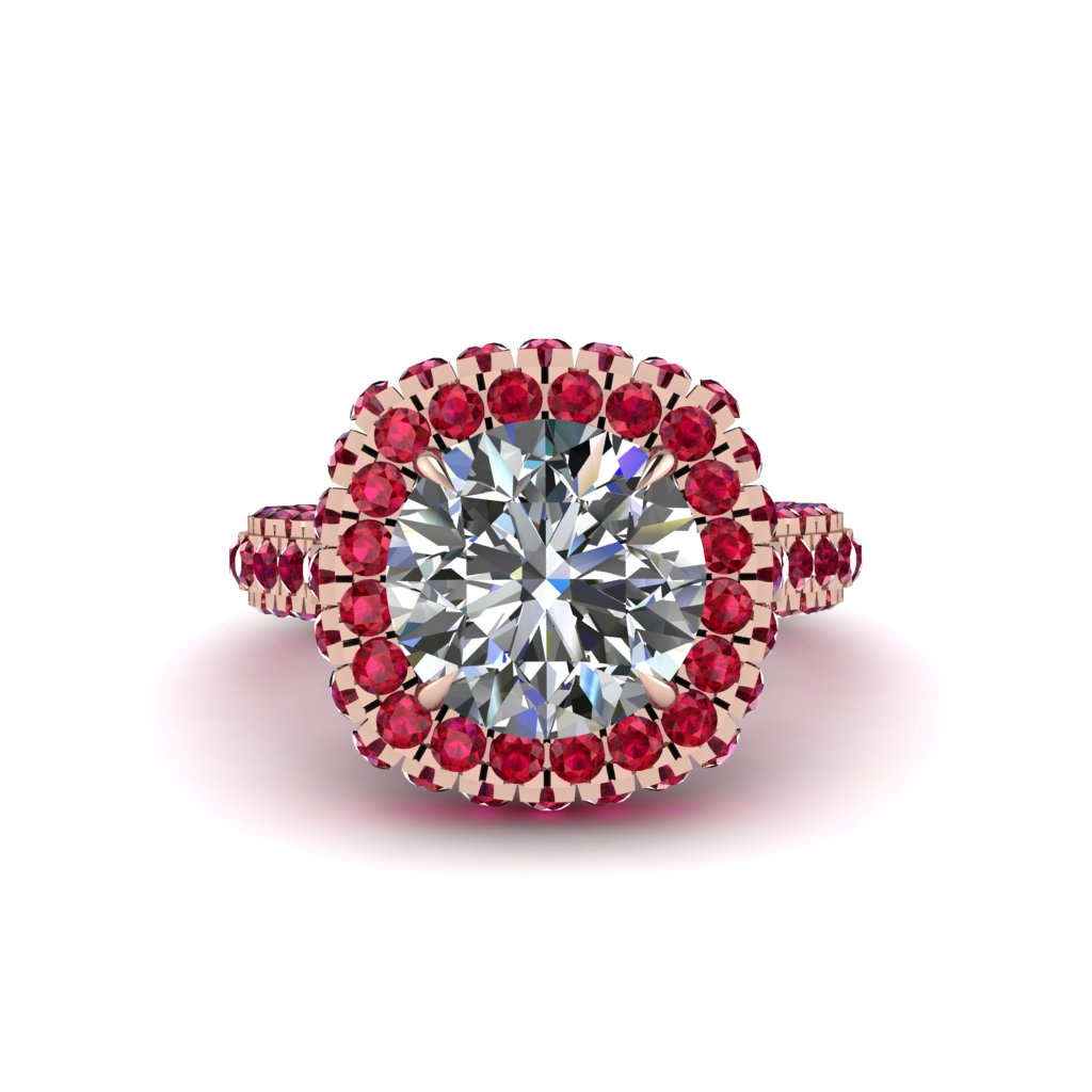 Diamond Pave Double Halo Engagement Ring - Eve No. 47