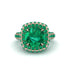Emerald Pave Double Halo Engagement Ring - Eve No. 20