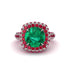 Emerald Pave Double Halo Engagement Ring - Eve No. 51 image 3