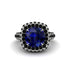 Sapphire Pave Double Halo Engagement Ring - Eve No. 45