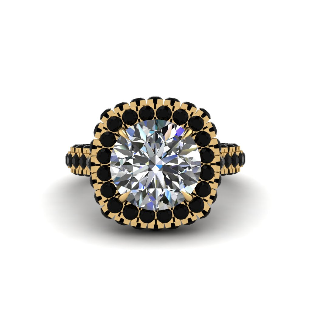 Diamond Pave Double Halo Engagement Ring - Eve No. 31