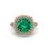 Emerald Pave Double Halo Engagement Ring - Eve No. 4