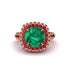 Emerald Pave Double Halo Engagement Ring - Eve No. 49