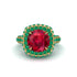 Ruby Pave Double Halo Engagement Ring - Eve No. 25
