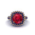 Ruby Pave Double Halo Engagement Ring - Eve No. 70