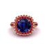 Sapphire Pave Double Halo Engagement Ring - Eve No. 58