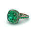 Emerald Pave Double Halo Engagement Ring - Eve No. 20 image 1