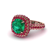 Emerald Pave Double Halo Engagement Ring - Eve No. 50 image 1