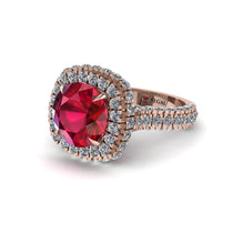 Ruby Pave Double Halo Engagement Ring - Eve No. 11 image 1