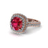 Ruby Pave Double Halo Engagement Ring - Eve No. 11