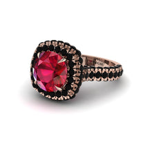 Ruby Pave Double Halo Engagement Ring - Eve No. 41 image 1