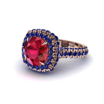 Ruby Pave Double Halo Engagement Ring - Eve No. 71 image 1