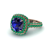 Sapphire Pave Double Halo Engagement Ring - Eve No. 29 image 1