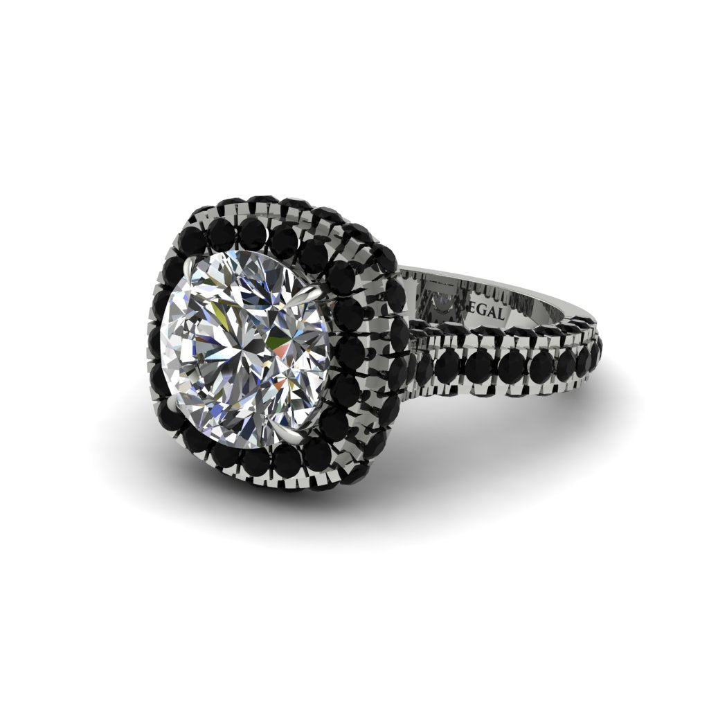 Diamond Pave Double Halo Engagement Ring - Eve No. 33