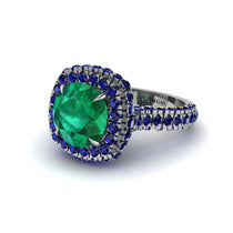 Emerald Pave Double Halo Engagement Ring - Eve No. 66 image 1