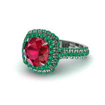Ruby Pave Double Halo Engagement Ring - Eve No. 27 image 1
