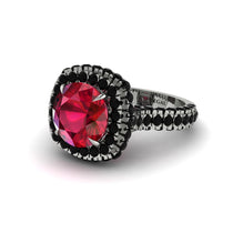 Ruby Pave Double Halo Engagement Ring - Eve No. 42 image 1