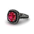 Ruby Pave Double Halo Engagement Ring - Eve No. 42