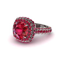 Ruby Pave Double Halo Engagement Ring - Eve No. 57 image 1