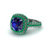 Sapphire Pave Double Halo Engagement Ring - Eve No. 30 image 1