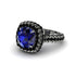 Sapphire Pave Double Halo Engagement Ring - Eve No. 45