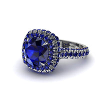 Sapphire Pave Double Halo Engagement Ring - Eve No. 75 image 1