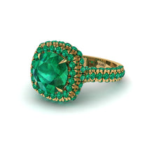 Emerald Pave Double Halo Engagement Ring - Eve No. 19 image 1