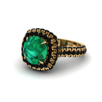 Emerald Pave Double Halo Engagement Ring - Eve No. 34 image 1