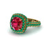 Ruby Pave Double Halo Engagement Ring - Eve No. 25 image 1