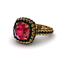 Ruby Pave Double Halo Engagement Ring - Eve No. 40 image 1