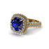 Sapphire Pave Double Halo Engagement Ring - Eve No. 13 image 1