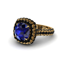 Sapphire Pave Double Halo Engagement Ring - Eve No. 43 image 1