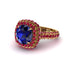 Sapphire Pave Double Halo Engagement Ring - Eve No. 58