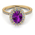 Oval Amethyst Halo Hidden Diamonds Ring - Amy No. 301