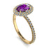 Oval Amethyst Halo Hidden Diamonds Ring - Amy No. 301