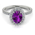 Oval Amethyst Halo Hidden Diamonds Ring - Amy No. 303 image 3