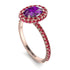 Oval Amethyst Halo Hidden Rubies Ring - Amy No. 311 image 2