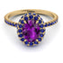 Oval Amethyst Halo Hidden Sapphires Ring - Amy No. 313 image 2