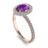 Oval Amethyst Halo Hidden Diamonds Ring - Amy No. 302 image 2