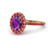 Oval Amethyst Halo Hidden Rubies Ring - Amy No. 310