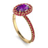 Oval Amethyst Halo Hidden Rubies Ring - Amy No. 310 image 2
