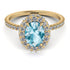Oval Aquamarine Halo Hidden Diamonds Ring - Amy No. 401
